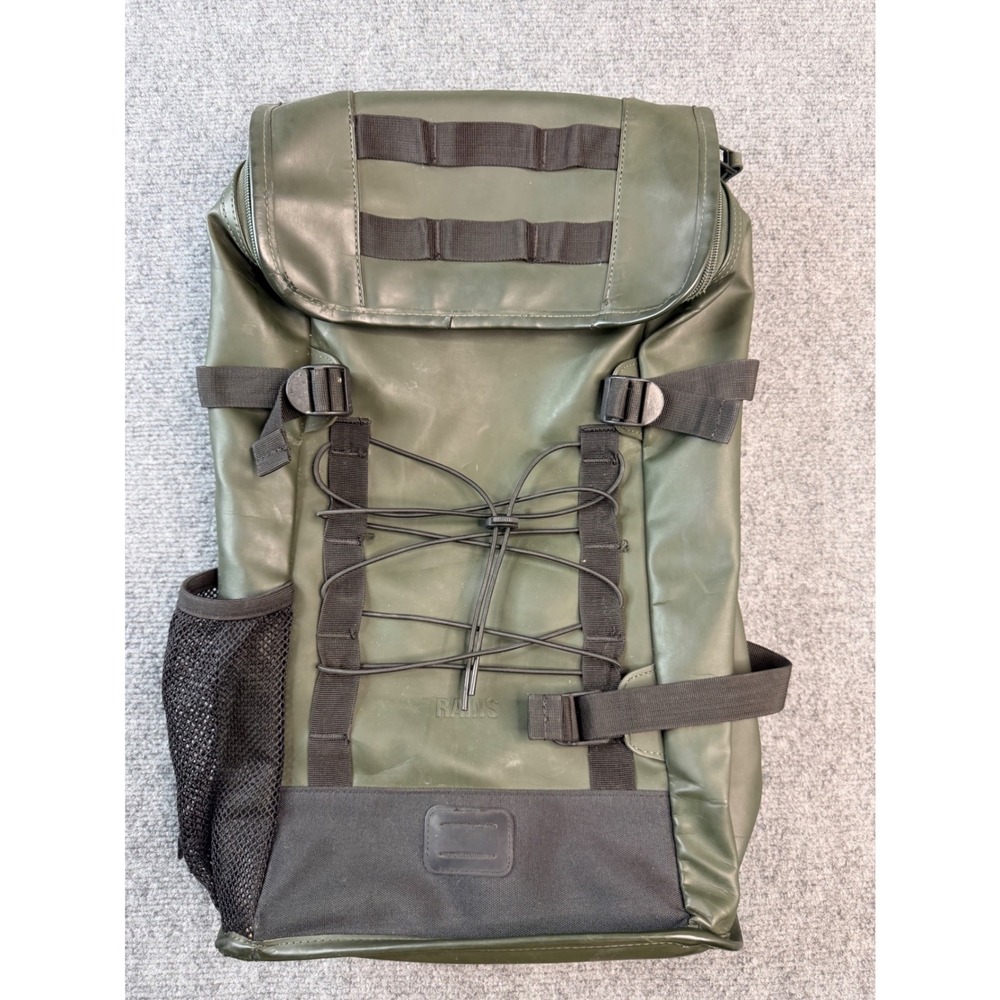 Rains Mountaineer Bag Green Waterproof Backpack Outdoor Hiking Utility Laptop